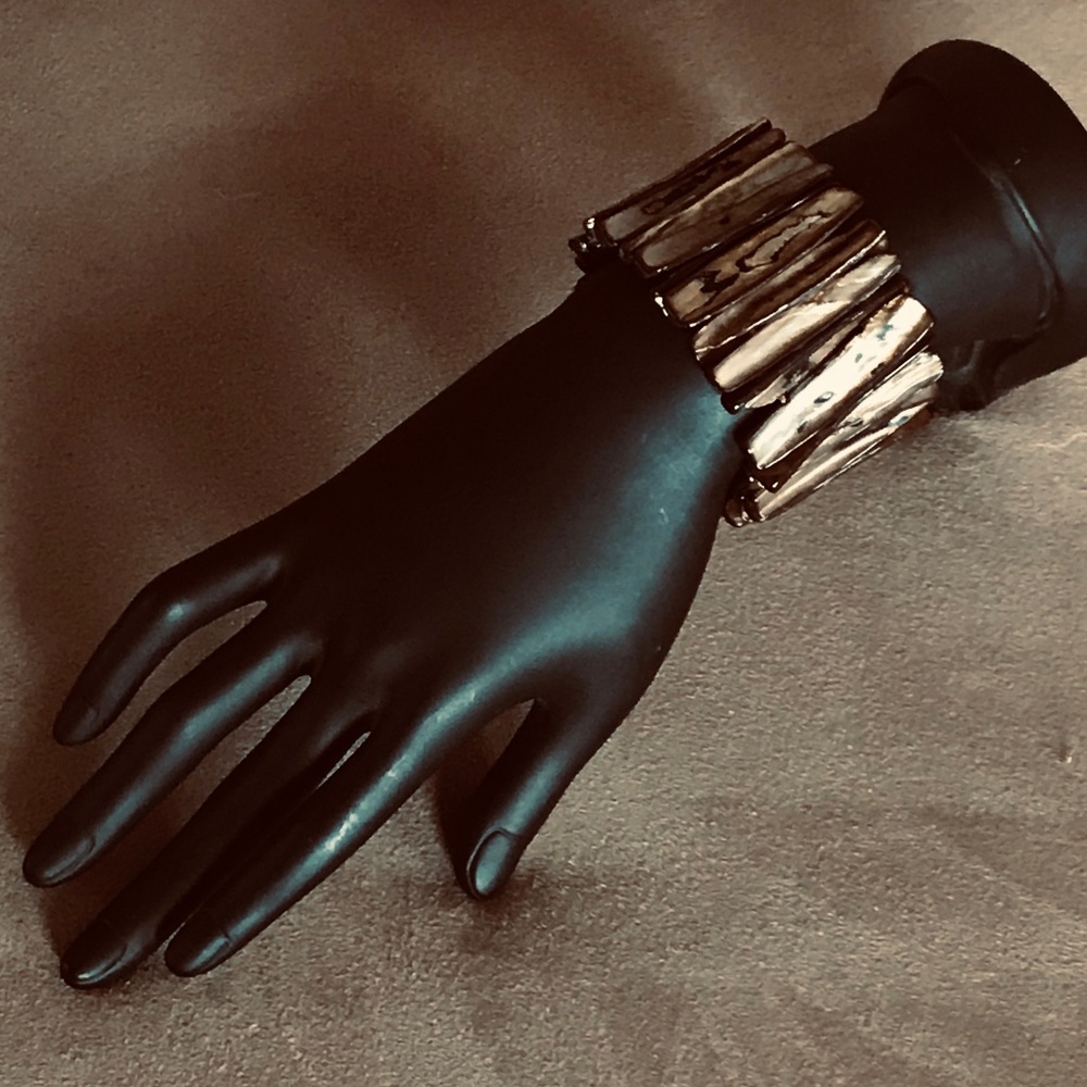 cuff shell bracelet stretches for easy wear